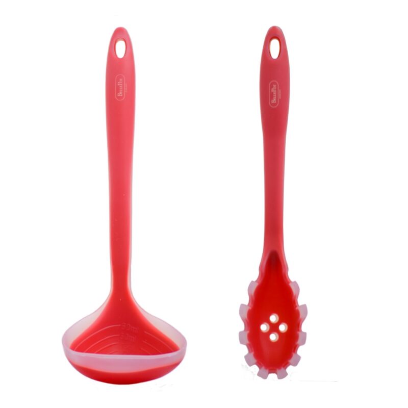 Kit Utensílios Silicone Belle Pot Concha Pegador Vermelhos 2 peças